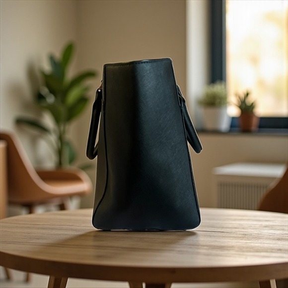 Michael Kors Black Saffiano Leather East West Tote Bag Handbag Large - Picture 6 of 10